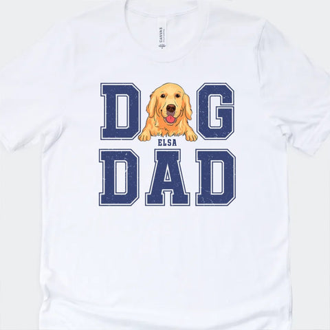 personalised tee for dog dad with dog face[product]