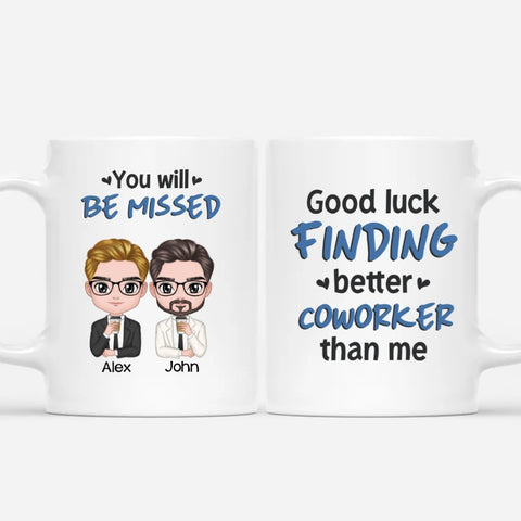 This custom mug, customised with a touch playfulness, is perfect for leaving male coworkers
