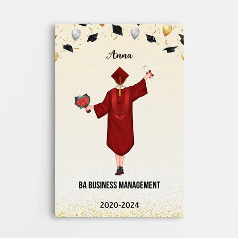 Personalised BA Business Management Canvas-gift ideas for graduation