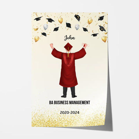 Personalised BA Business Management Poster-graduation gift idea