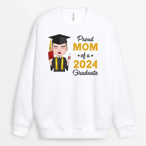 Personalised Proud Mom Of A Graduate Sweatshirt-idea gift for graduation