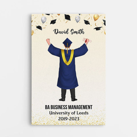 Personalised BA Business Management Canvas-congrats message for graduation