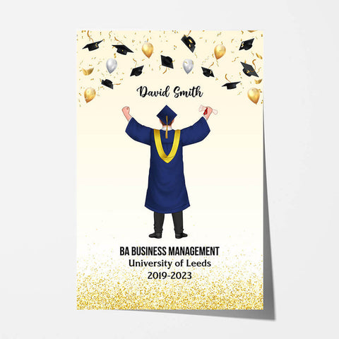 Personalised BA Business Management Poster-short sweet graduation messages