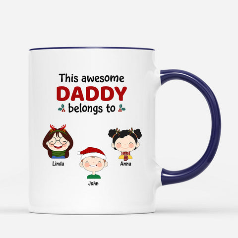 Personalised This Awesome Daddy Belongs To Mug - gift for grandma and grandpa[product]