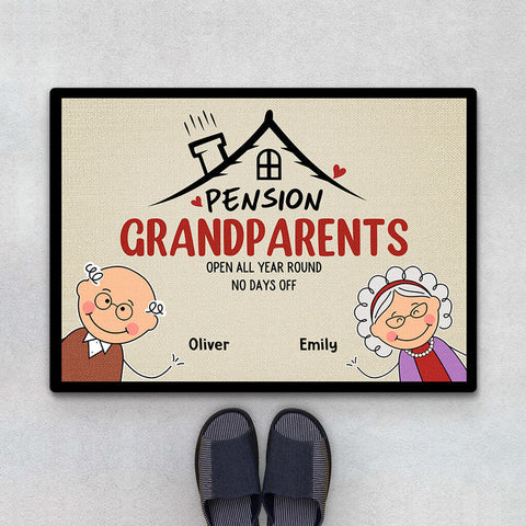 Personalised Pension Grandmother And Grandpa Door Mat - grandparents gift ideas[product]