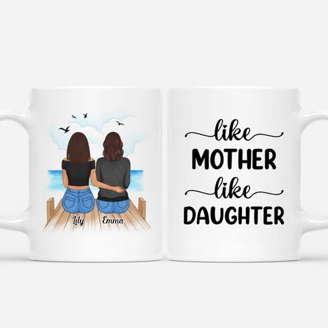 customised mugs for mother with mum and daughter illustration[product]