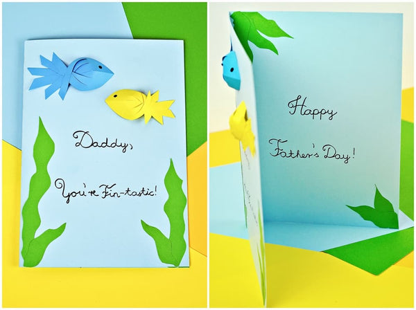 homemade Fathers Day cards with fish theme