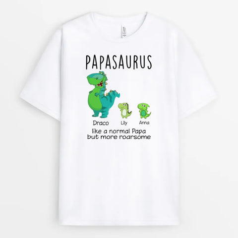 personalised father's day t-shirt for dad with dinosaur[product]