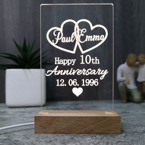 Ideas Anniversary Gifts for Him - Personalised Night Light