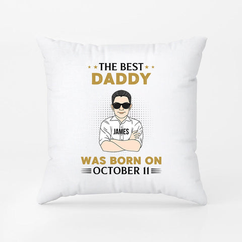 Personalised 'The Best Daddy Was Born On' Pillow- Gift Ideas for Dad's 50th Birthday UK