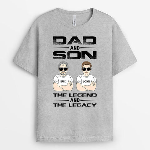 Personalised 'Dad and Son - The Legend And The Legacy' T-Shirt - dad's 50th birthday gift ideas
