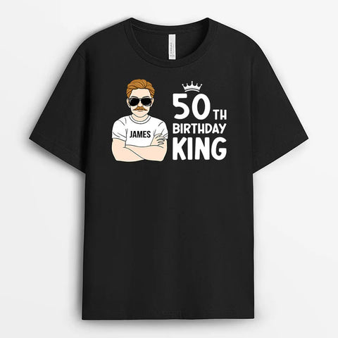 Personalised '50th Birthday King' T-Shirt- 50th birthday presents for dad[product]