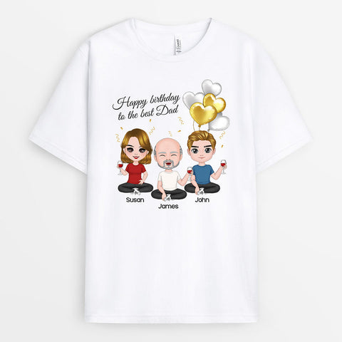 Personalised 'Happy Birthday To The Best Dad' T-Shirt- dad's 50th birthday gift ideas[product]