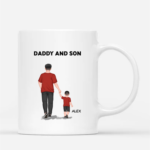 Daddy And Son Holding Hands Mug as ideas for 18th birthday gift for son