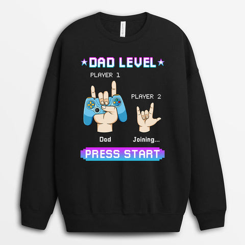 Personalised Dad Level Sweatshirt unique gifts for 18 year old boy