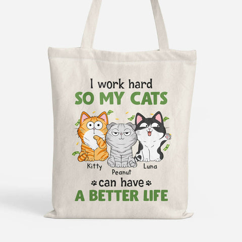 I Work Hard Tote Bag as one of funny gift ideas for colleague leaving work[product]