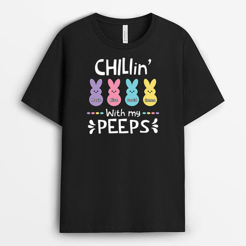 This fun T shirt design for leaving teacher highlights the phrase "Chillin' With My Beloved Peeps," which represents the strong relationship that exists between a teacher and students[product]