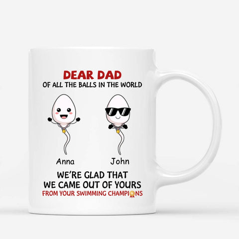 custom fathers day mugs with funny design, names and illustration[product]