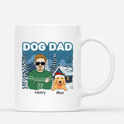 customised dog dad mug for christmas with funny illustration[product]