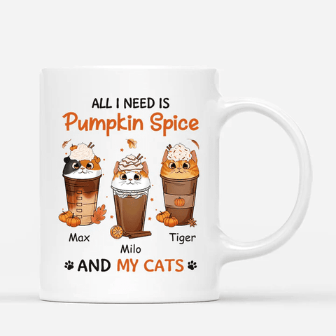 Personalised ‘All I Need Is Pumpkin Spice’ Mug - Funny Coffee Mug