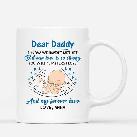 personalised custom mugs for first father's day from the baby