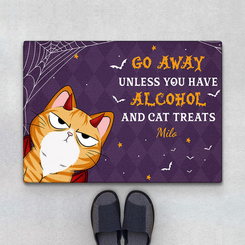 custom cat door mat for halloween with funny message[product]