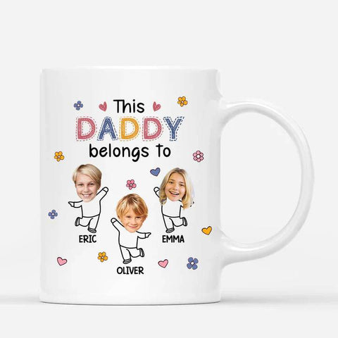 customised fathers day photo cups for dad from kid with photo