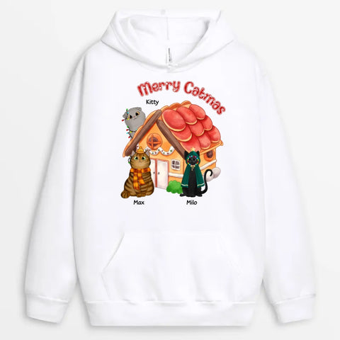 personalises christmas hoodies with cat for coworker[product]