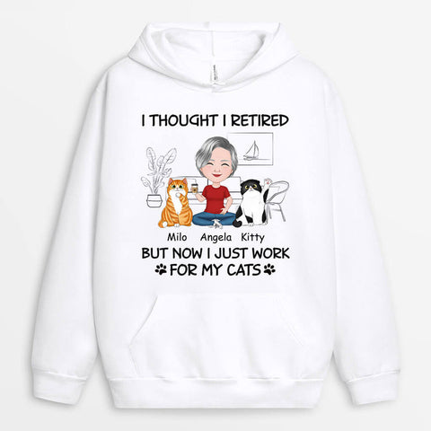 retirement gift ideas i just work for my cats hoodie 