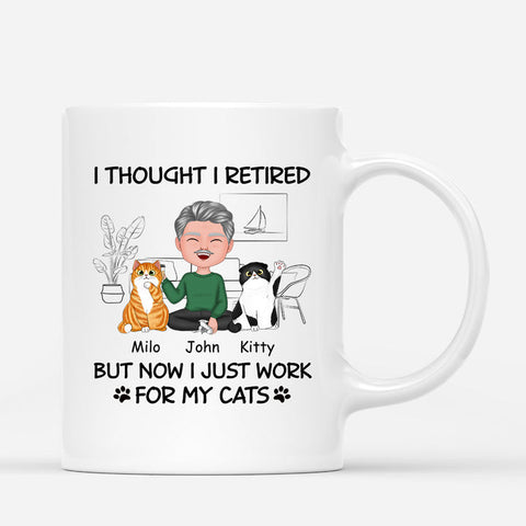 retirement gift ideas just work for my cats mug 