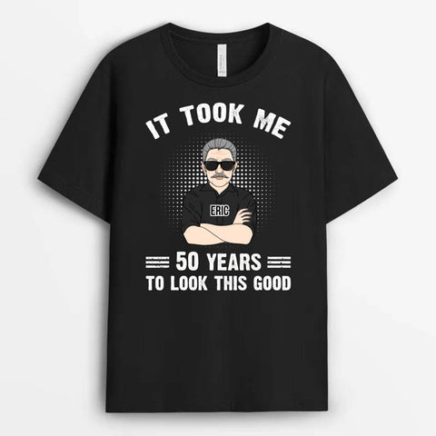 T-Shirt Ideas For 50th Birthday For Him With Funny Illustration, Funny 50th Birthday Quote And Names