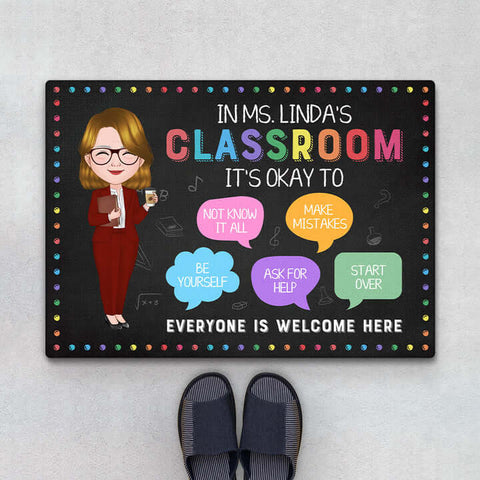 teacher graduation gifts its okay to female teacher classroom doormat 