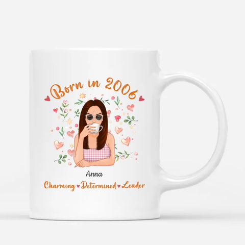 Customised mugs printed with names, illustration and 18th birthday greeting[product]