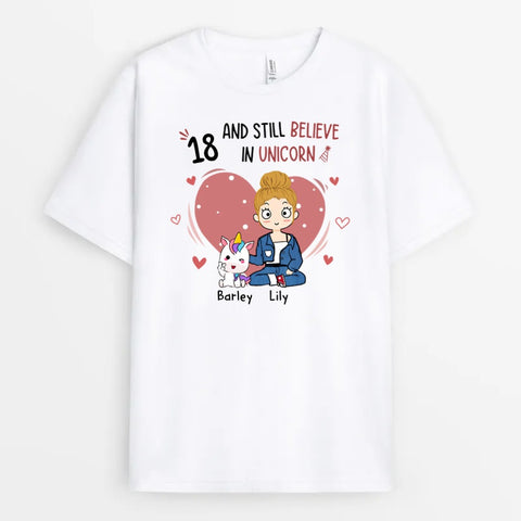 Customised 18th Birthday T-shirt With Names, Illustration and Funny 18th Birthday Wishes[product]