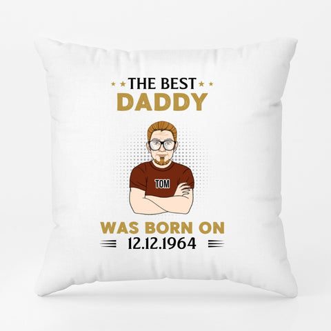 funny custom pillow for dad, grandpa for fathers day with names, year born and portrait