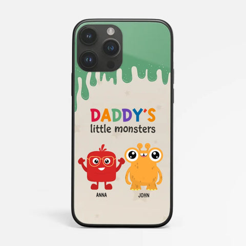 personalised phone case for fathers day with monster illustration for stepfathers