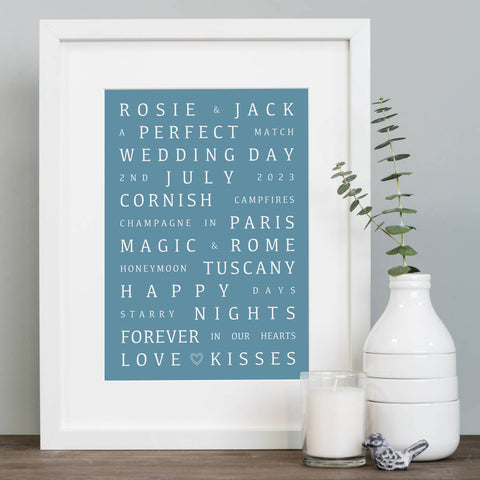 1st Wedding Anniversary Gifts Ideas - Personalised Canvas