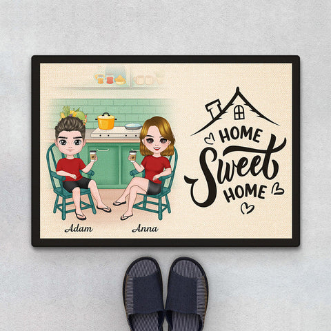Personalised Sweet Home Doormat with marriage greetings for friend