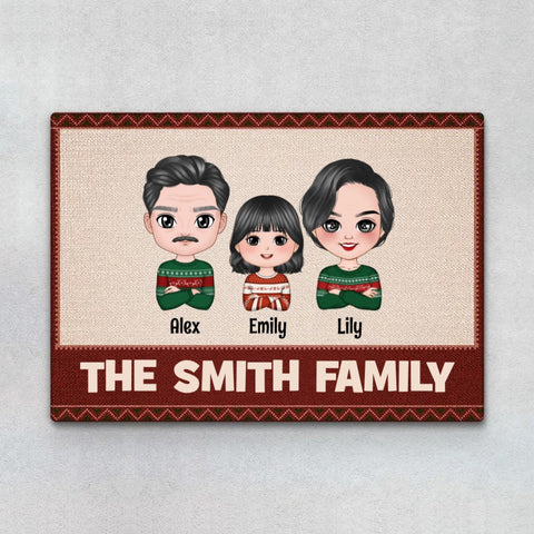 Personalised Family Doormats for colleagues on Christmas with names[product]