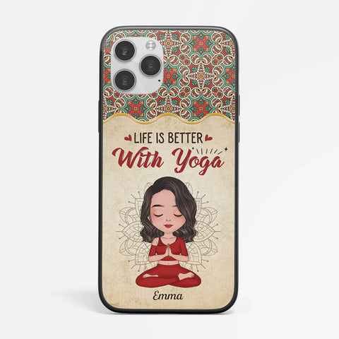 yoga gifts life is better with yoga phone case 