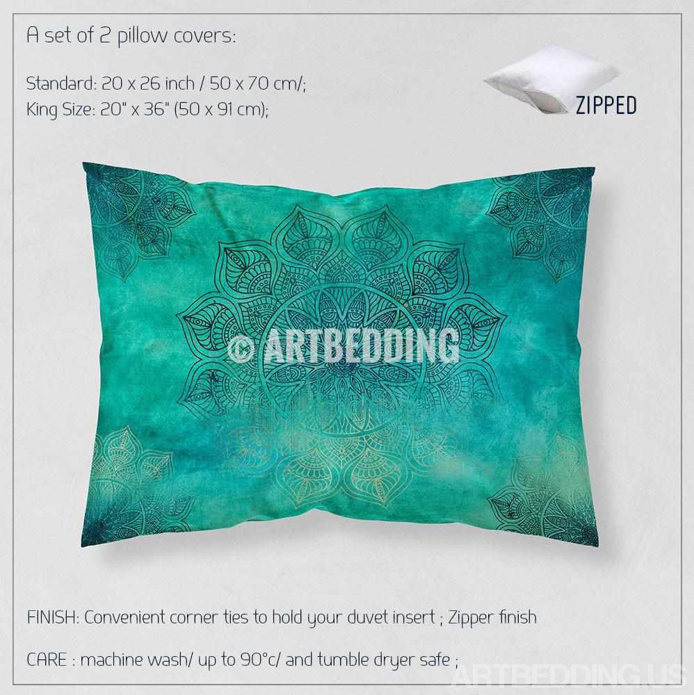 Shopbedding | Aqua Pillow Case, King Size Pillow Sham Decorative Turquoise  Pillow Shams Tailored 2 Pack