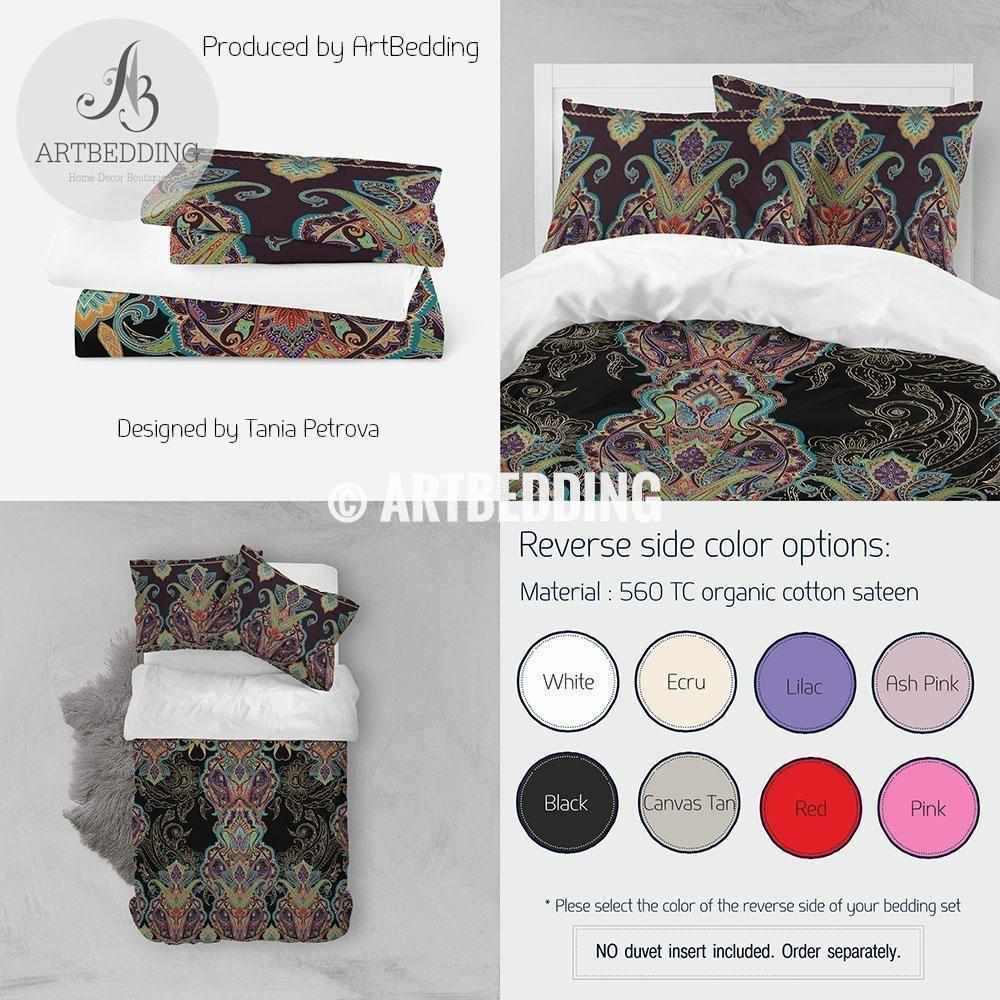 Bohemian Paisley Bedding Indian Paisley Duvet Cover Set