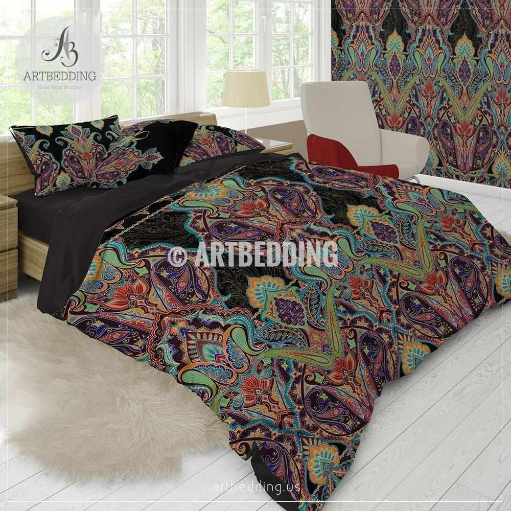 Bohemian Paisley Bedding Indian Paisley Duvet Cover Set