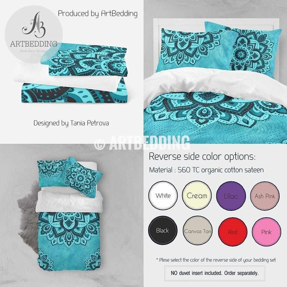 Turquoise Mandala Bedding Aqua Turquoise Mandala Duvet Cover Set