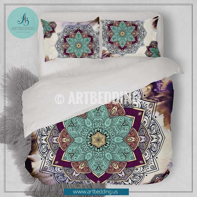 Mandala Bedding Boho Mandala Duvet Cover Set Sacred Balance