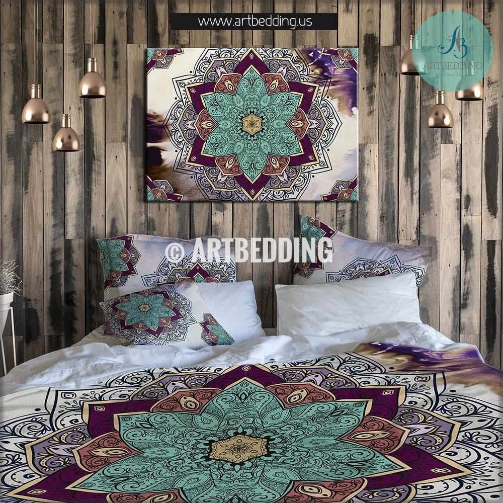 Mandala Bedding Boho Mandala Duvet Cover Set Sacred Balance