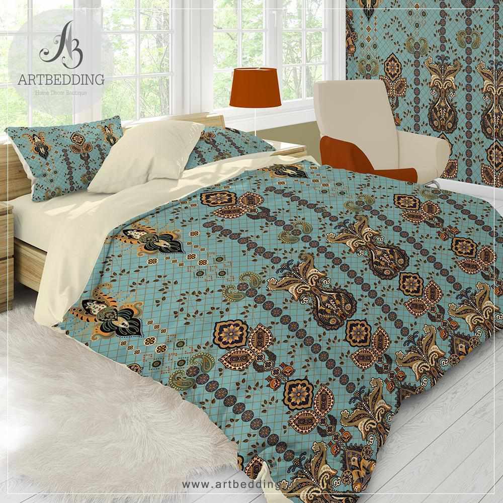 Boho Indian Vintage Bedding Indie Duvet Cover Set Traditional India Boho Comforter Set Boho Bedroom Decor