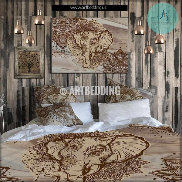  Elephant  bedding Bohemian duvet cover set Indie Ganesha 