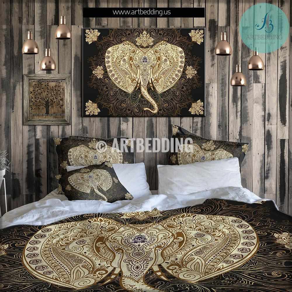 Elephant Bedding Ganesh Head Elephant Duvet Cover Set Bohemian