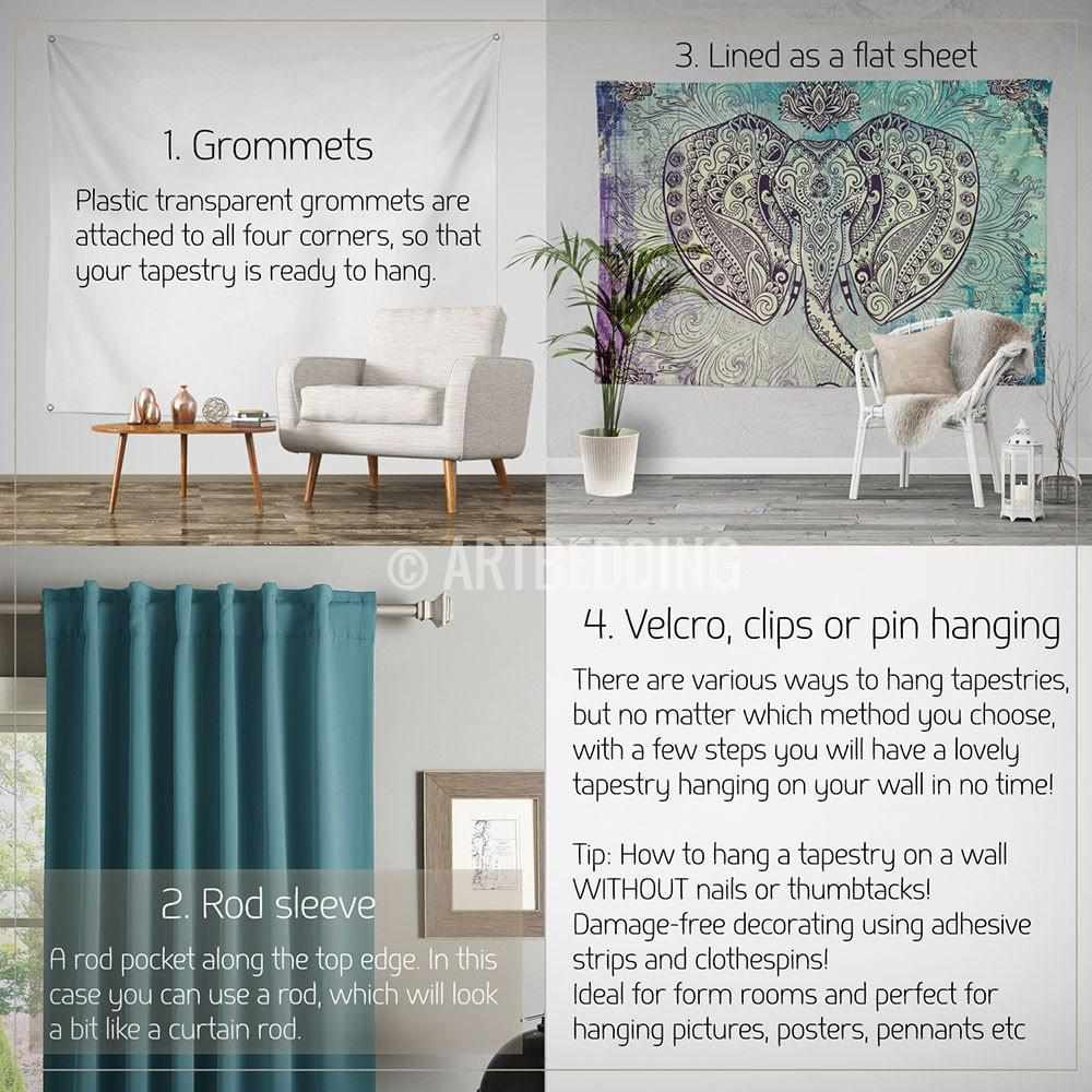 how to hang a wall tapestry